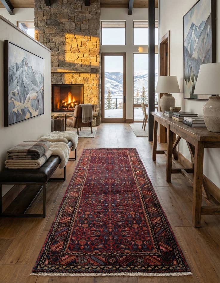 Detail image of 3' 5 x 10' Afshar Wool Runner Rug