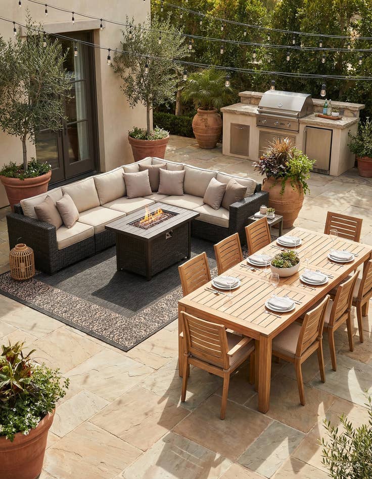 Detail image of  13' x 13'  Washable Border Indoor / Outdoor Square Rug