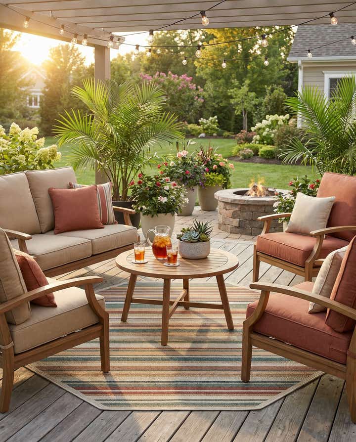 7' 10 x 7' 10 Easy-Clean Baja Indoor / Outdoor Octagon Rug