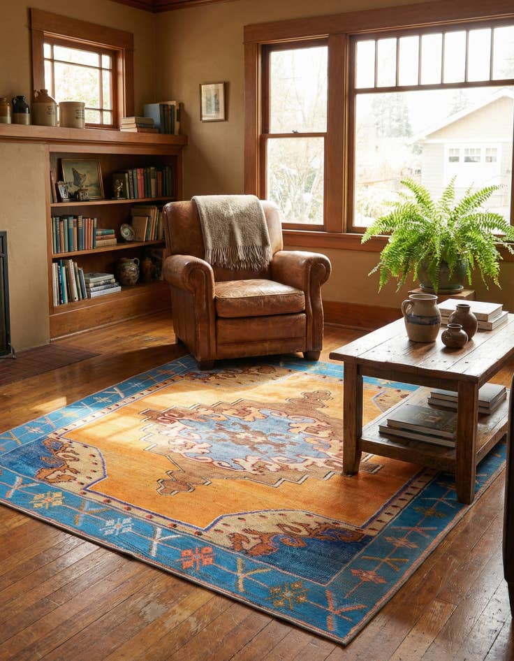Detail image of 7' 6 x 7' 6 Washable Timeless Square Rug