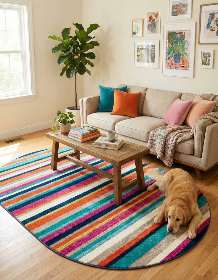 Detail image of  4' x 6' Azalea Oval Rug