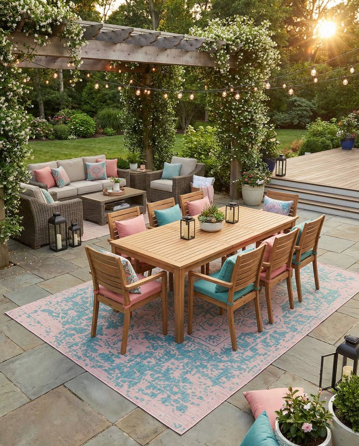 Detail image of 9' x 12' Easy-Clean Jill Zarin Dubai Indoor / Outdoor Rug