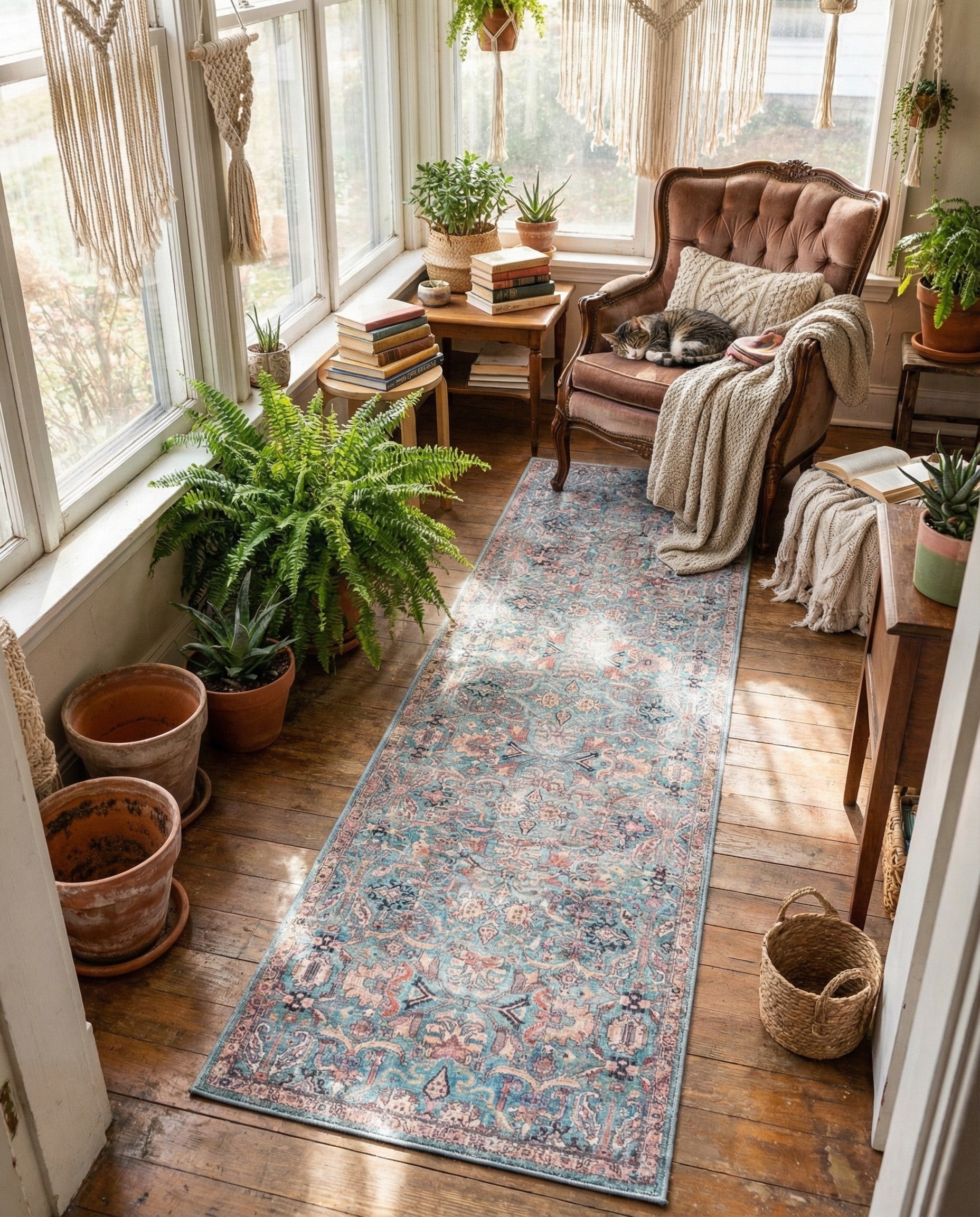 2' x 10' Washable Nostalgia Runner Rug