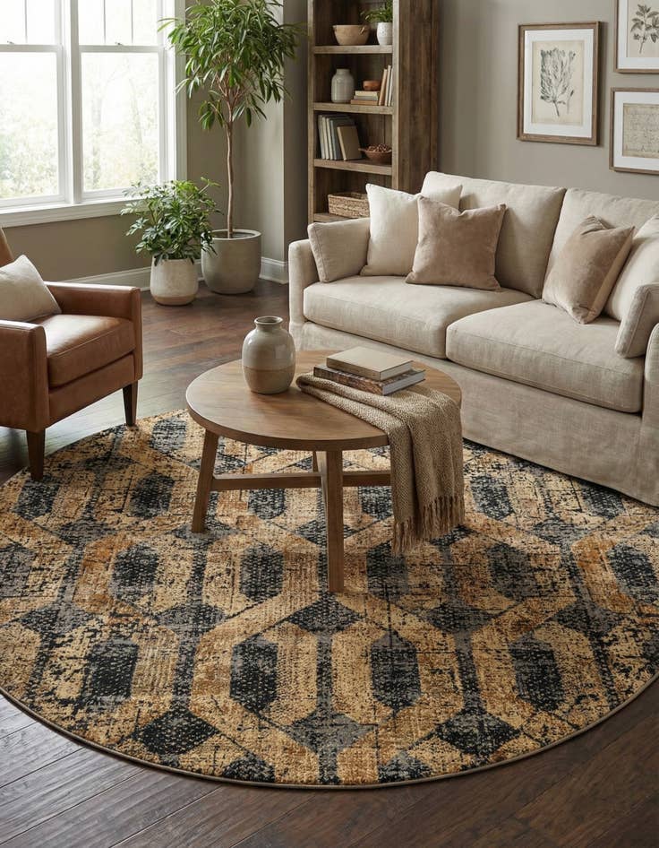 Detail image of  7' 10 x 7' 10 Saturn Round Rug