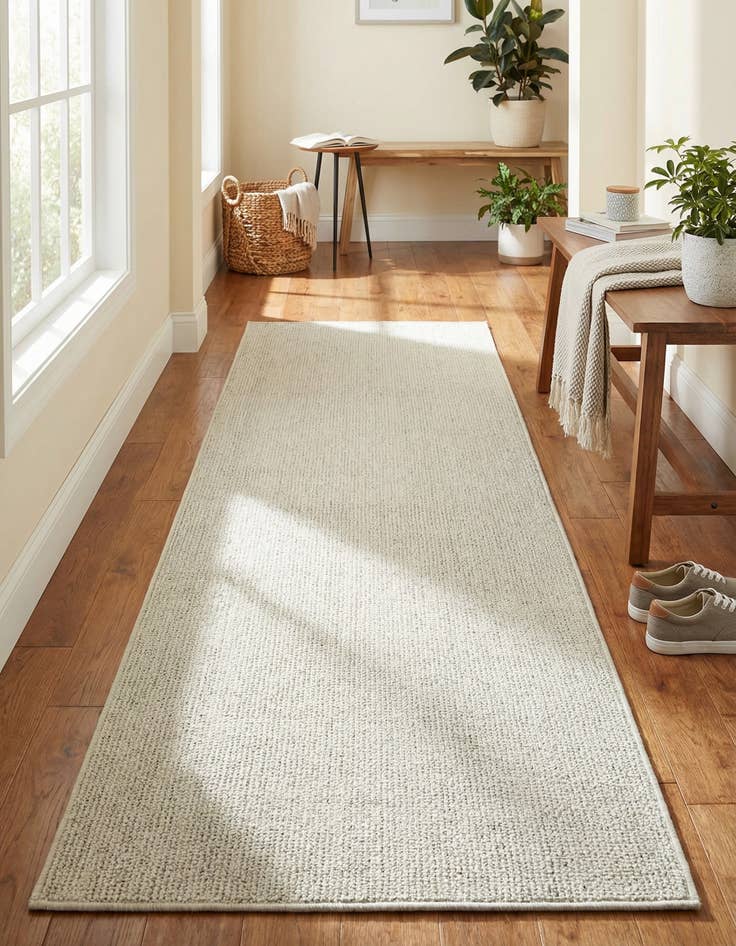 Detail image of 2' x 8'  Washable Solid Indoor / Outdoor Runner Rug