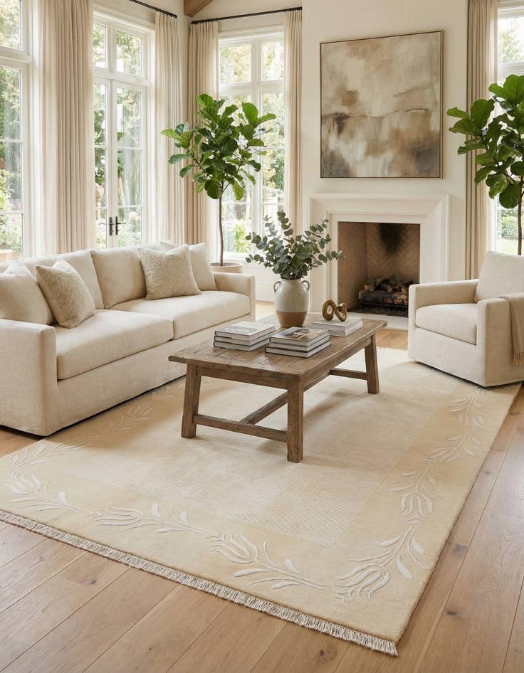 Detail image of  6' 10 x 9' 5  Hand Knotted Darya Wool Rug