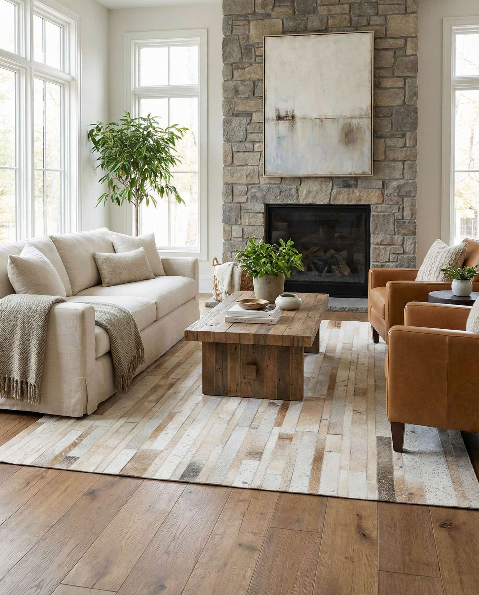 5' 1 x 8' 1 Cowhide Stocks Rug