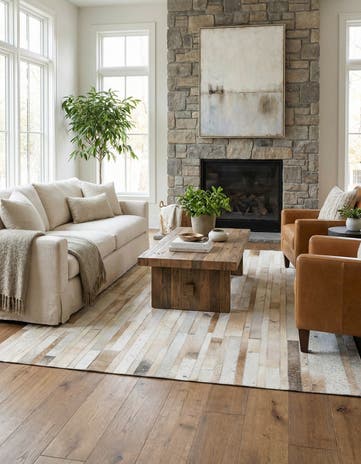 5' 1 x 8' 1 Cowhide Stocks Rug