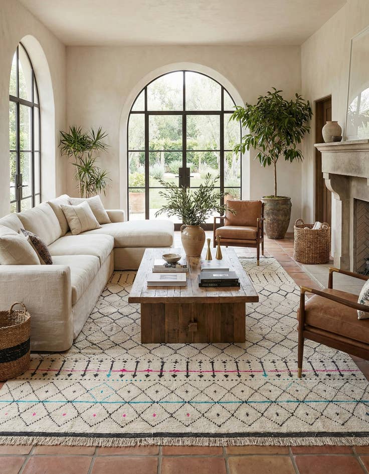 Detail image of 9' 10 x 15'  Hand Knotted Moroccan Wool Rug