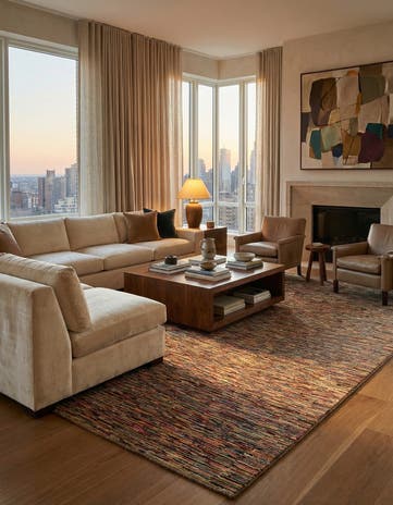 6' 7 x 9' 7 Hand Knotted Modern Ziegler Rug