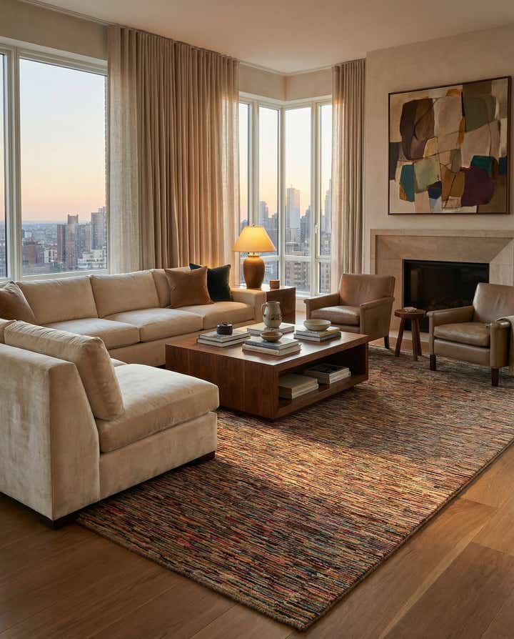 6' 7 x 9' 7 Hand Knotted Modern Ziegler Rug