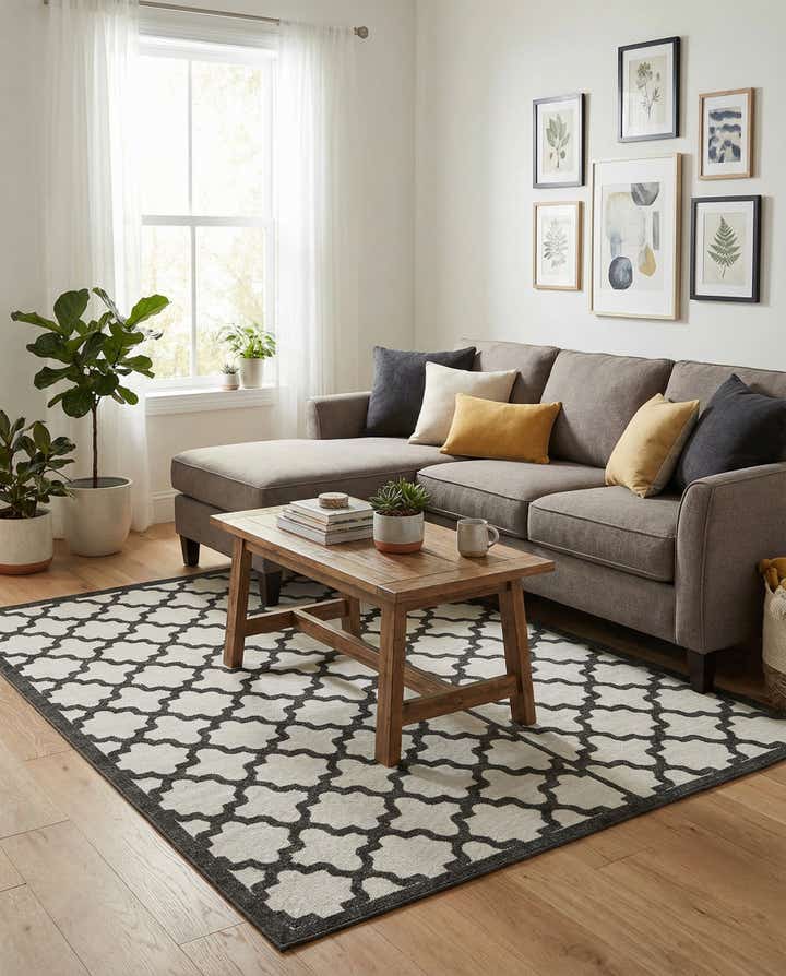 6' x 9' Easy-Clean Trellis Indoor / Outdoor Rug