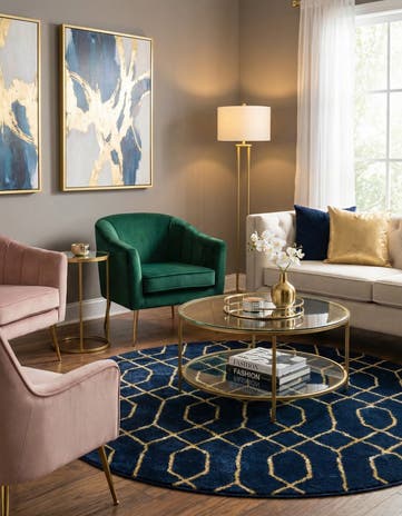 5' 3 x 5' 3 Marilyn Monroe™ Glam Trellis Round Rug