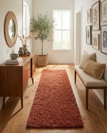  2' 7 x 19' 8 Solid Shag Runner Rug