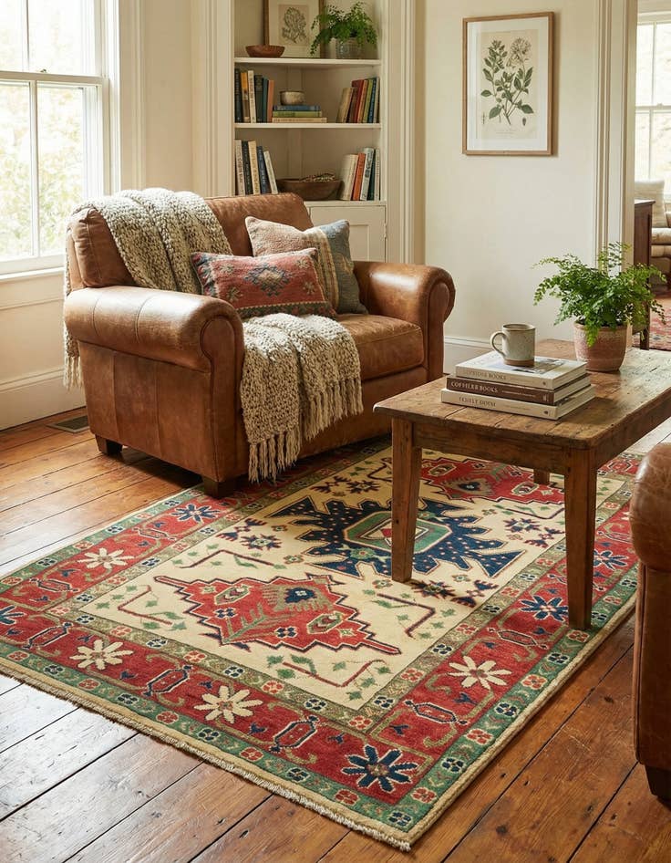 Detail image of 4' x 6' Hand Knotted Kazak Rug