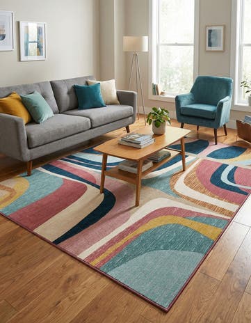 6' x 9' Easy-Clean Modern Indoor / Outdoor Rug