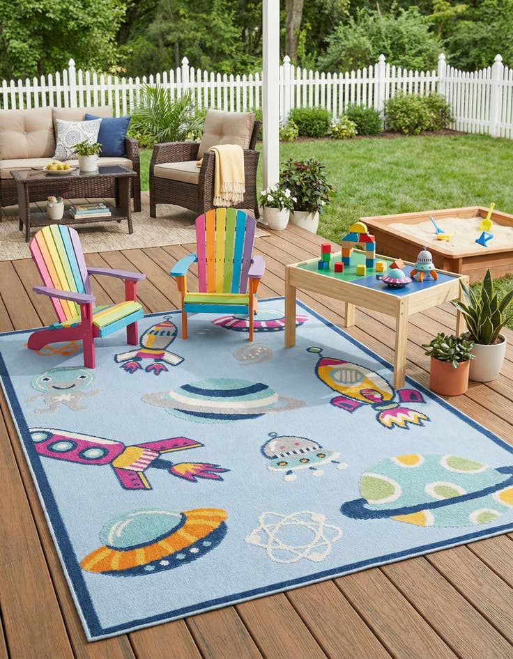 Detail image of  5' 3 x 7' 7  Washable  Indoor / Outdoor Rug