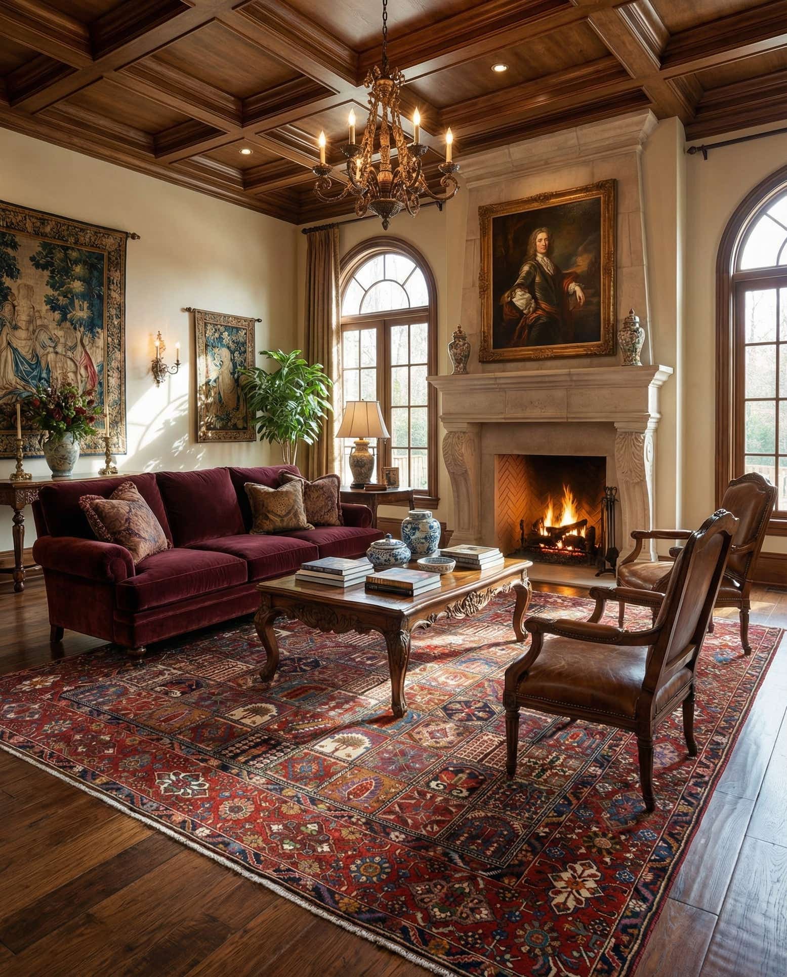 12' 10 x 14' 6 Bachtiar Wool Square Rug