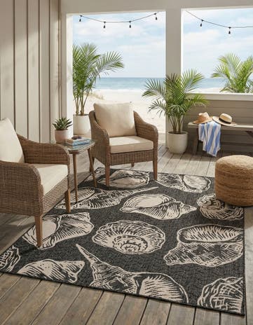 5' 3 x 7' Easy-Clean Coastal Indoor / Outdoor Rug