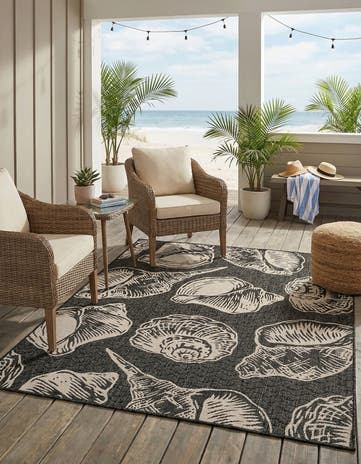 5' 3 x 7' Easy-Clean Coastal Indoor / Outdoor Rug