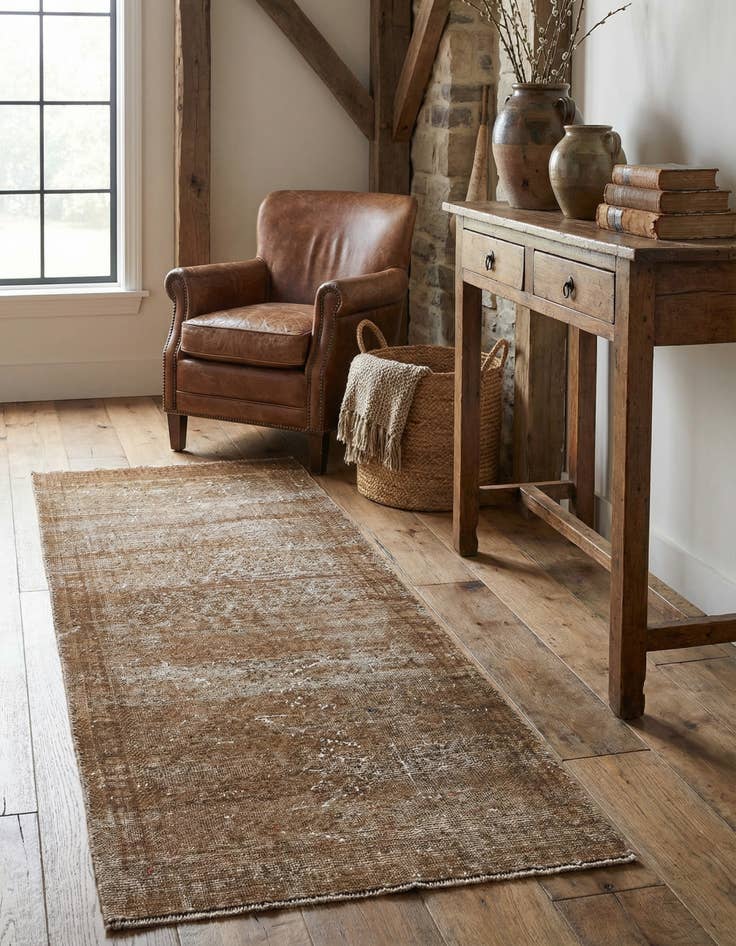 Detail image of  2' 6 x 4' 2  Hand Knotted Ultra Vintage Persian Wool Rug