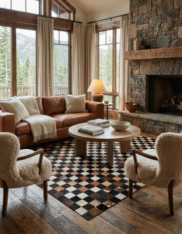 5' x 8' Cowhide Leather Rug