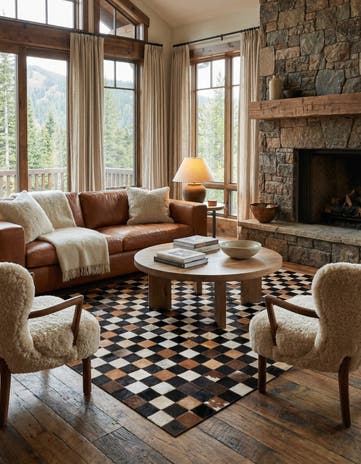 5' x 8' Cowhide Leather Rug