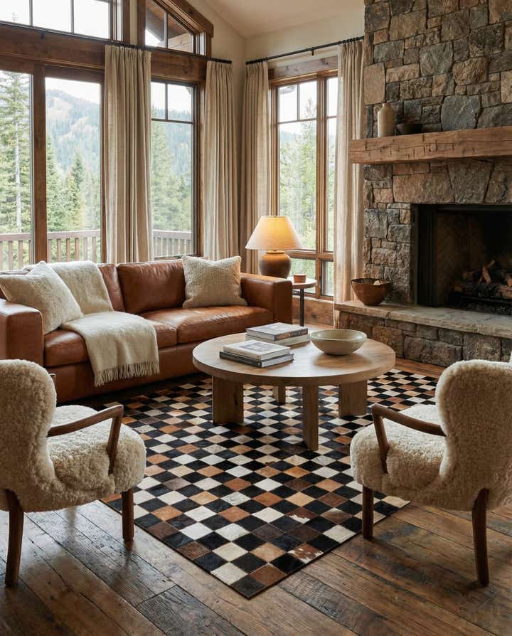 5' x 8' Cowhide Leather Rug