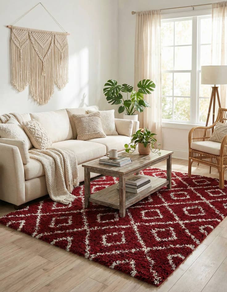 Detail image of 6' x 6' Trellis Shag Square Rug