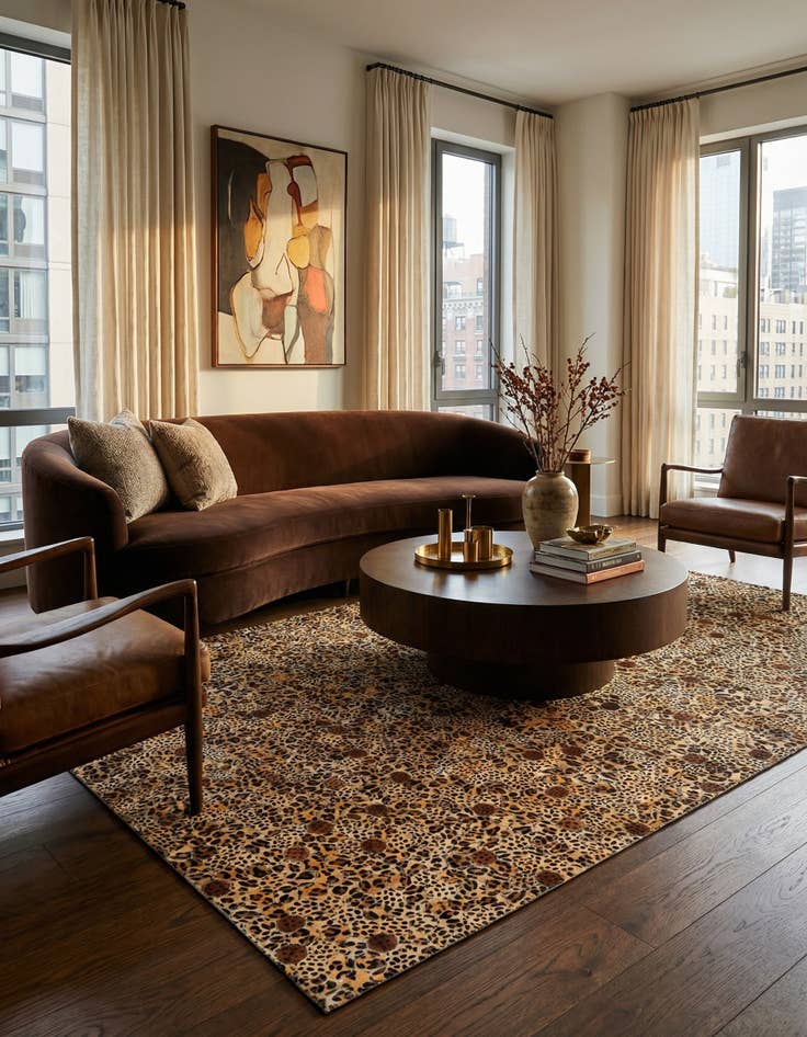 Detail image of 4' 11 x 8' Cowhide Stocks Rug