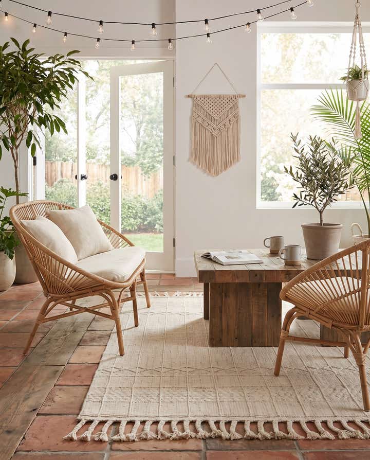 5' 1 x 8' Easy-Clean Eco Bohemian Indoor / Outdoor Rug