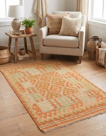 3' x 5' Hand Woven Kilim Waziri Wool Rug