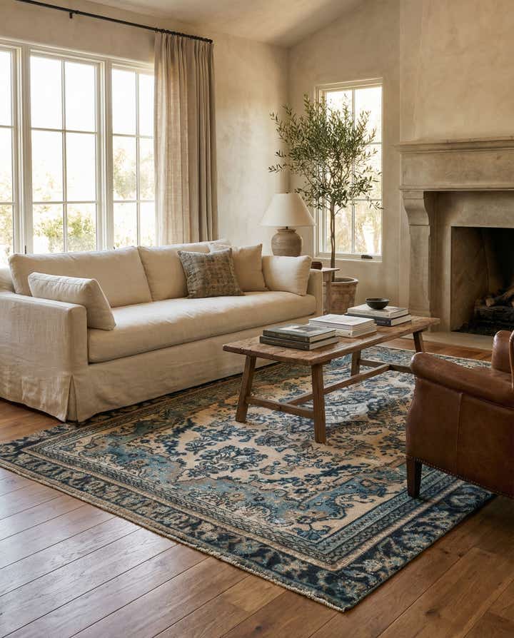 6' 3 x 9' 9 Hand Knotted Ultra Vintage Persian Wool Rug