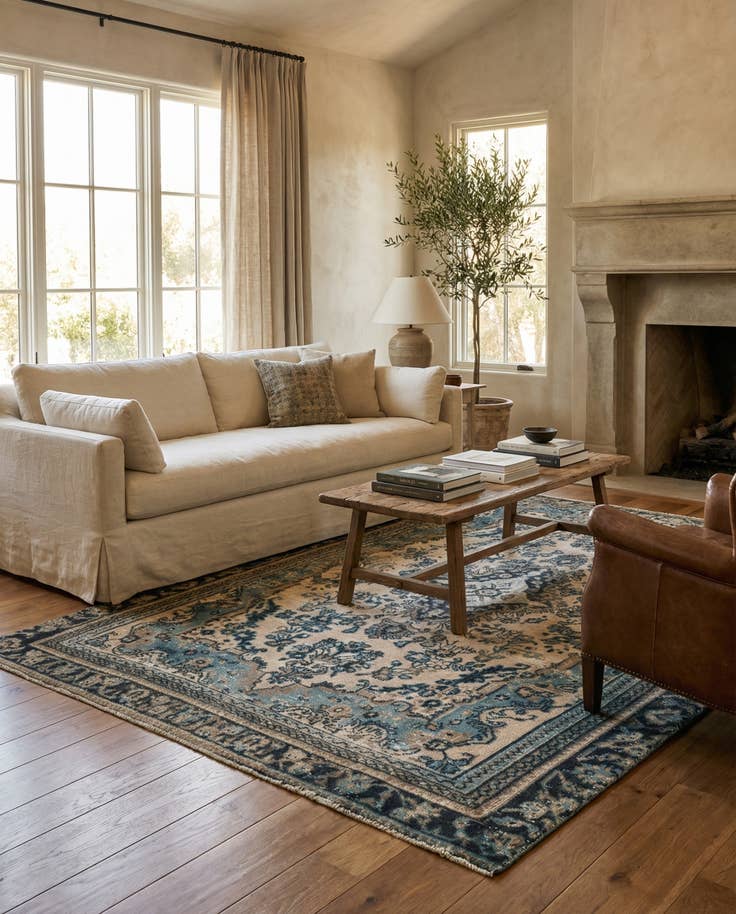 Detail image of 6' 3 x 9' 9 Hand Knotted Ultra Vintage Persian Wool Rug