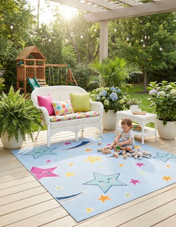 5' 3 x 7' 7 Easy-Clean Indoor / Outdoor Rug