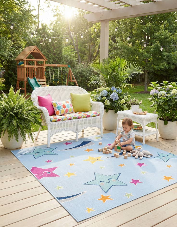 Detail image of  5' 3 x 7' 7  Washable  Indoor / Outdoor Rug