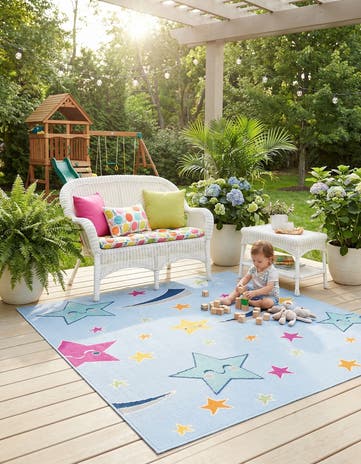 5' 3 x 7' 7 Easy-Clean Indoor / Outdoor Rug