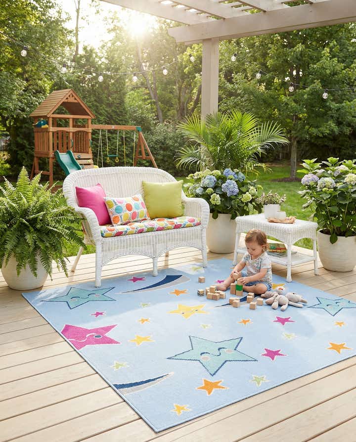 5' 3 x 7' 7 Easy-Clean Indoor / Outdoor Rug