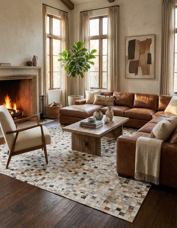 5' 1 x 7' 10 Cowhide Stocks Rug