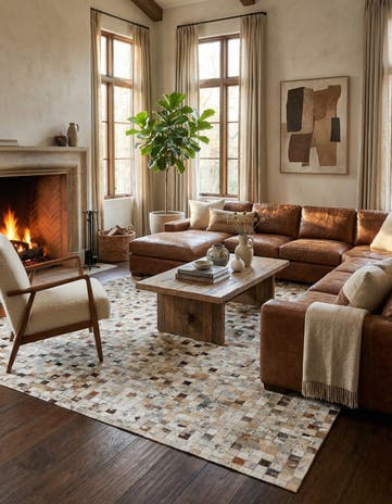 5' 1 x 7' 10 Cowhide Stocks Rug