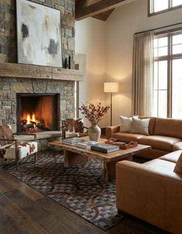 5' x 8' Cowhide Leather Rug