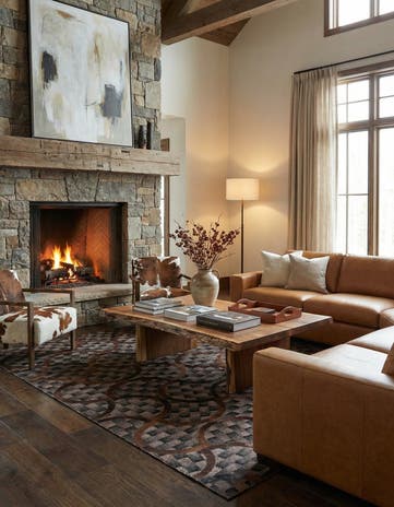 5' x 8' Cowhide Leather Rug