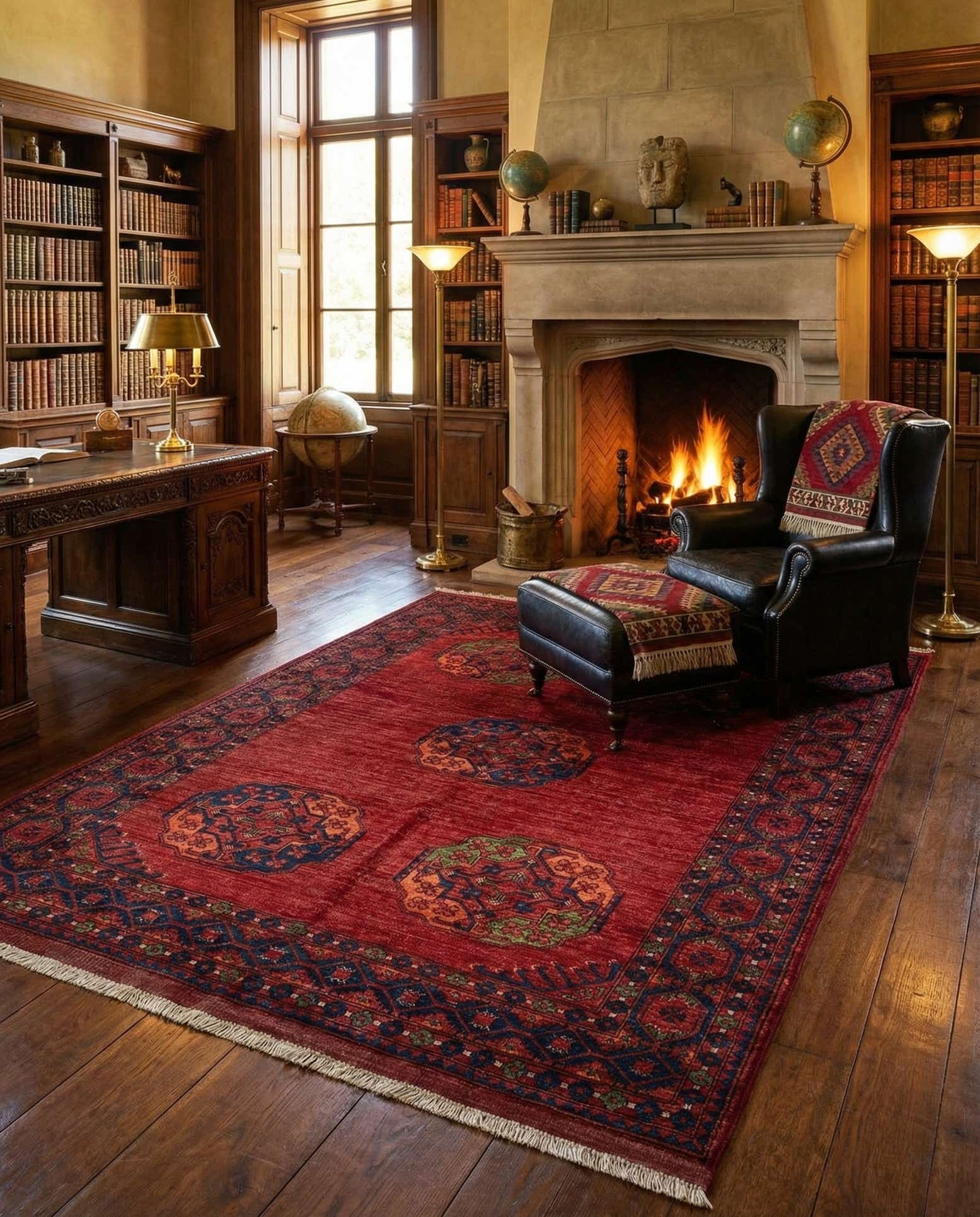 5' x 7' Ersari Afghan Wool Rug
