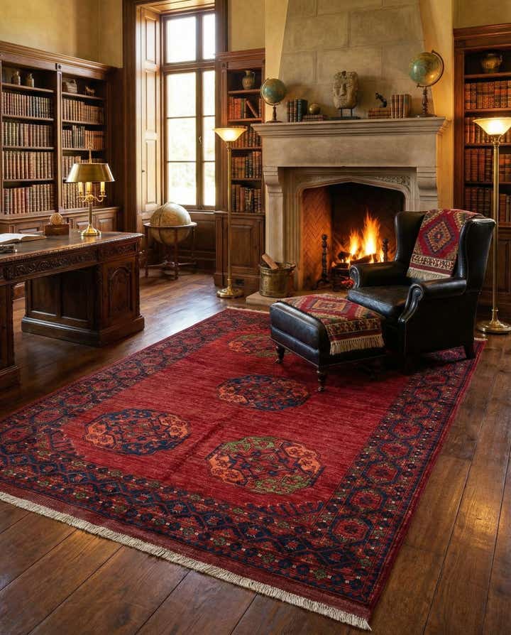 5' x 7' Ersari Afghan Wool Rug