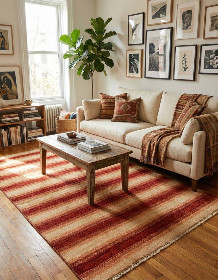 Detail image of 5' 4 x 7' 10  Hand Knotted Modern Ziegler Rug