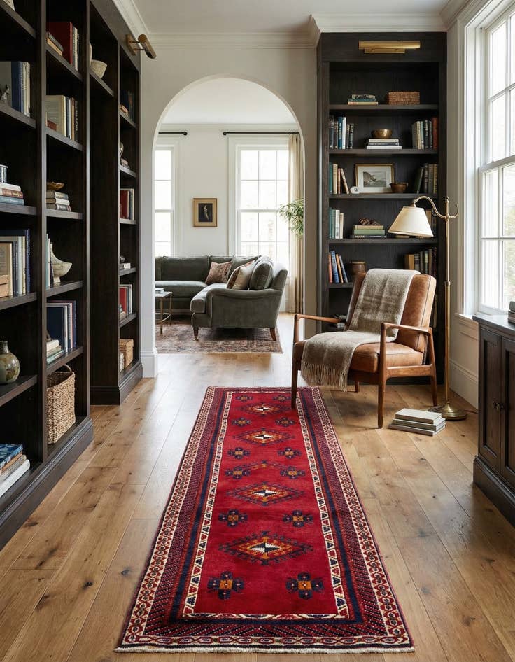 Detail image of 2' 7 x 9' 10  Hand Knotted Shiraz Wool Runner Rug