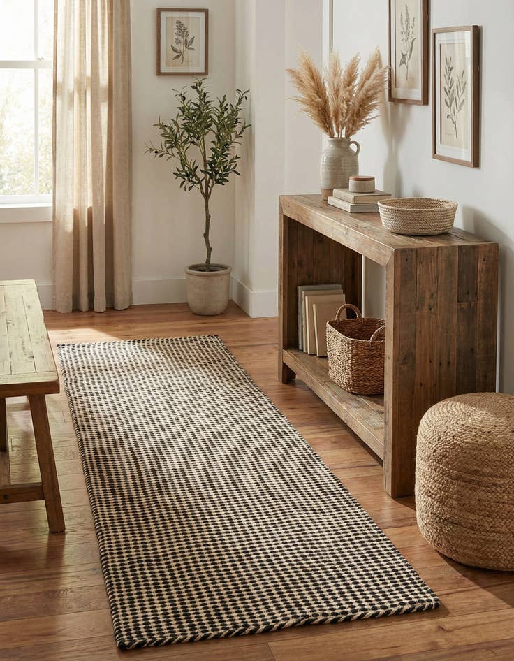 Detail image of  2' 7 x 8'  Hand Woven Laurel Handwoven Jute Runner Rug