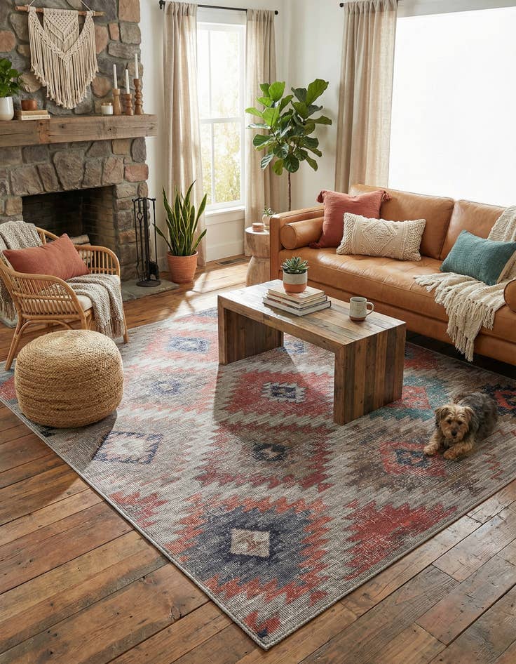 Detail image of  7' 3 x 7' 3  Washable Sisu Square Rug