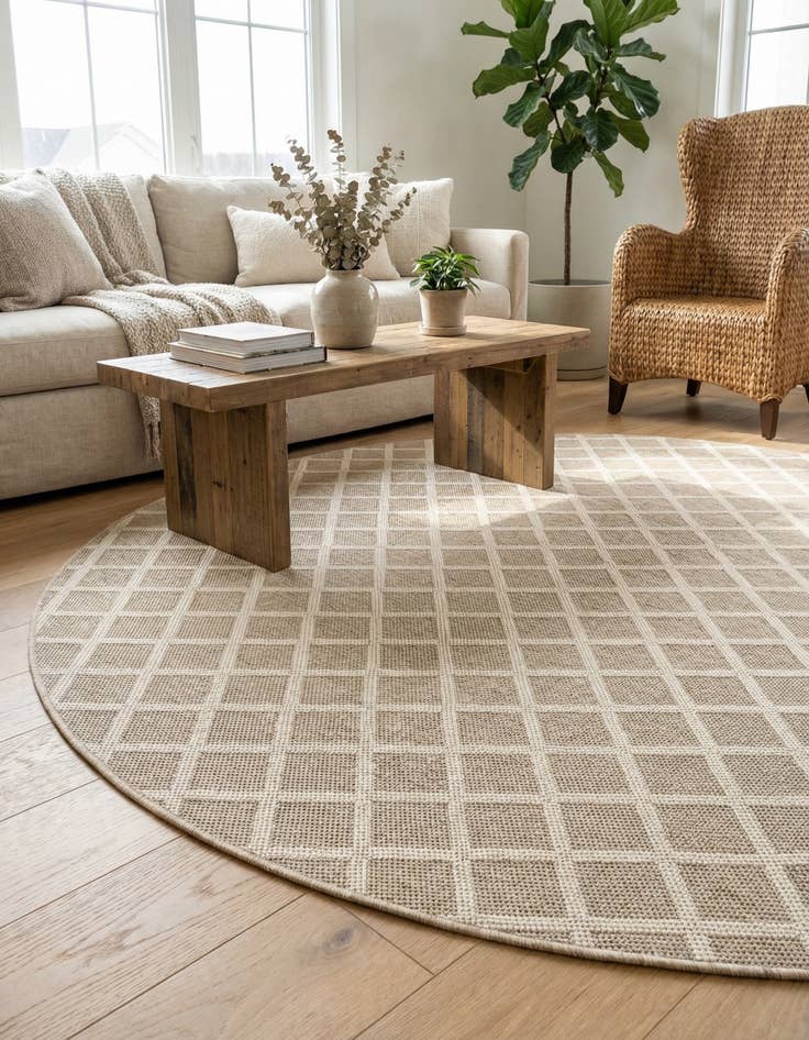 Detail image of  10' x 10'  Washable Sabrina Soto Indoor / Outdoor Round Rug