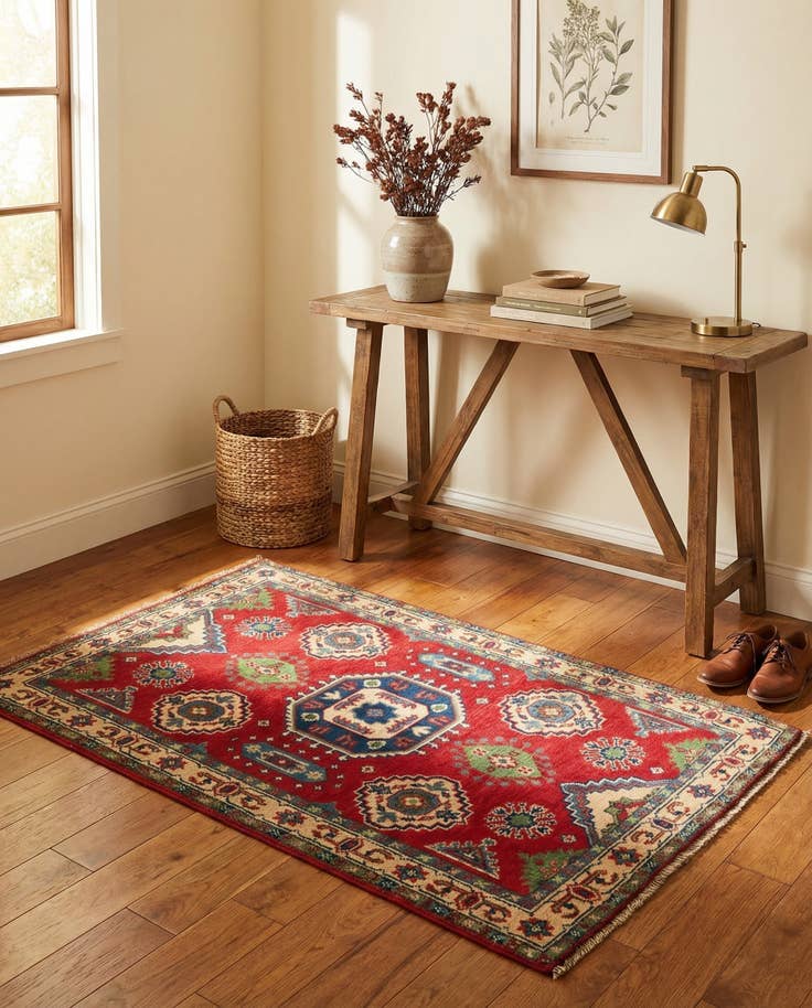 Detail image of 2' 7 x 4' 2 Hand Knotted Kazak Rug